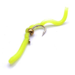 BH Squiggly San Juan Worm - Fluorescent Yellow
